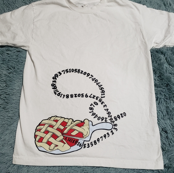 Skal Tops - Unisex Pi Funny White T-Shirt